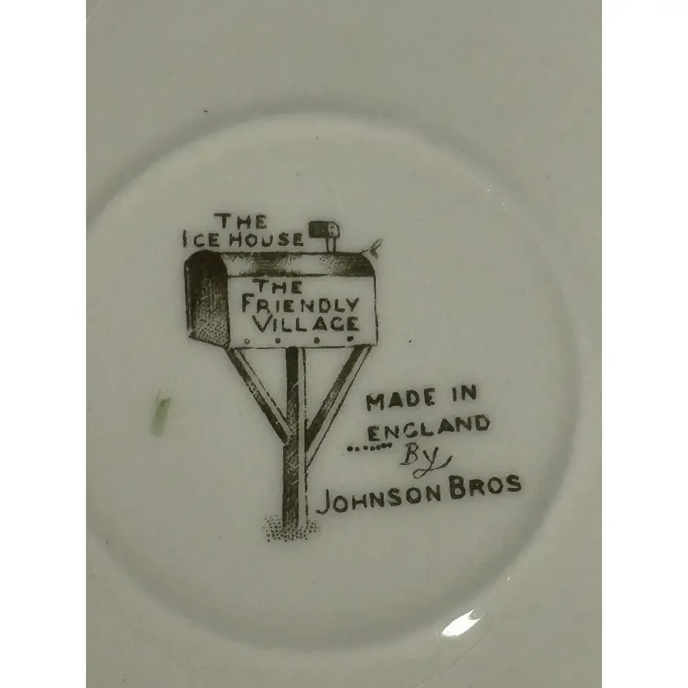 Johnson Bros Friendly Village England Vintage 'The Ice House' Saucers-Set of 6